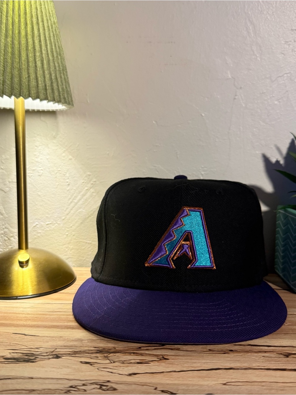New Era 59FIFTY Arizona Diamondbacks Fitted Hat 7 5/8 Black Purple Teal MLB